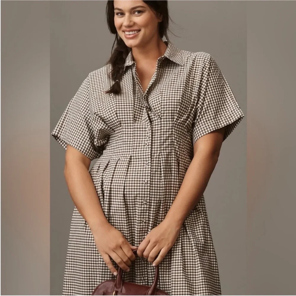 Anthropologie The Tobie Studded Shirt Dress by Exquise - Picture 7 of 12